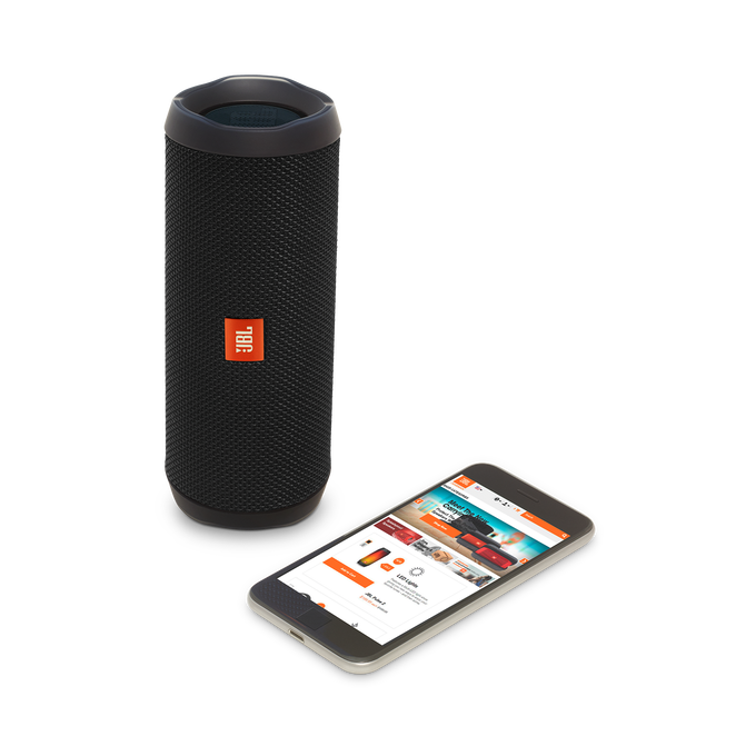 JBL Flip 4 - Black - A full-featured waterproof portable Bluetooth speaker with surprisingly powerful sound. - Detailshot 2 image number null