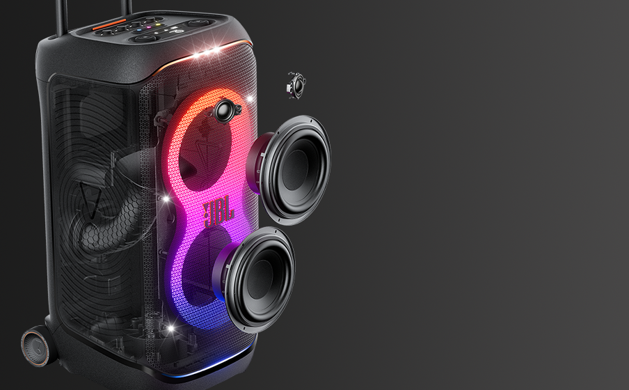 JBL PartyBox Stage 320 | Tragbarer Partylautsprecher mit Rollen