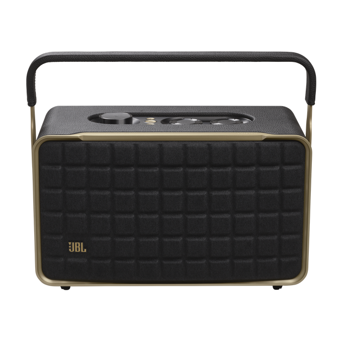JBL Authentics 300 - Black - Portable smart home speaker with Wi-Fi, Bluetooth and voice assistants with retro design. - Front image number null