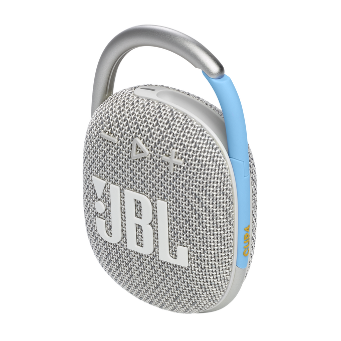 JBL Clip 4 Eco - White - Ultra-portable Waterproof Speaker - Detailshot 1 image number null