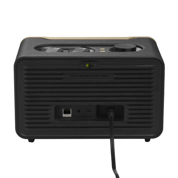 JBL Authentics 200 - Black - Smart home speaker with Wi-Fi, Bluetooth and Voice Assistants with retro design - Back image number null