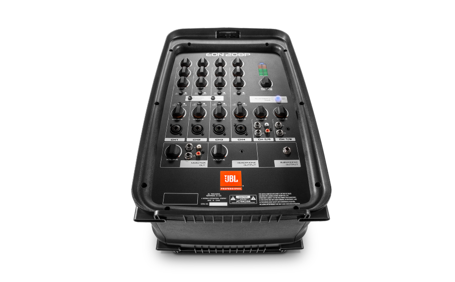 JBL EON208P Integriertes 8-Kanal-Mischpult mit Eingang für Mikrofone, Gitarren und Hochpegelquellen. - Image